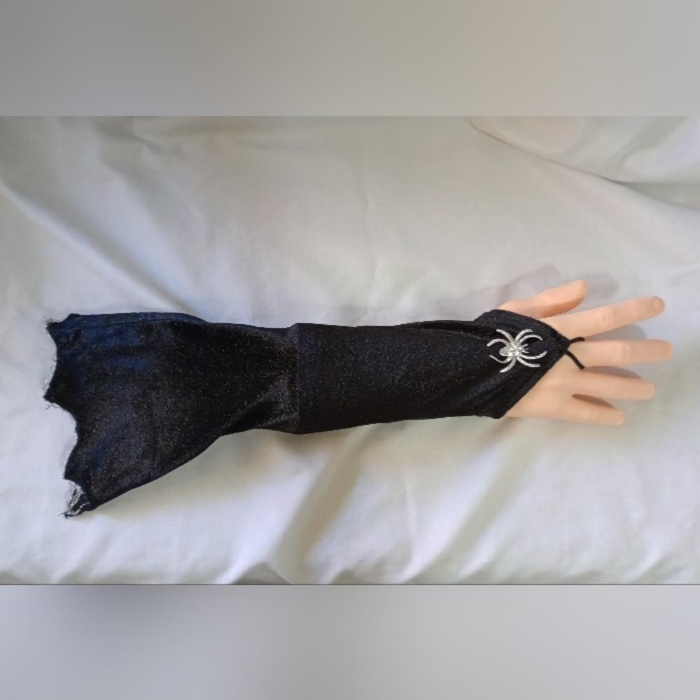 Fingerless Spider Gloves Velveteen Halloween Goth Costume Party Masquerade Scary